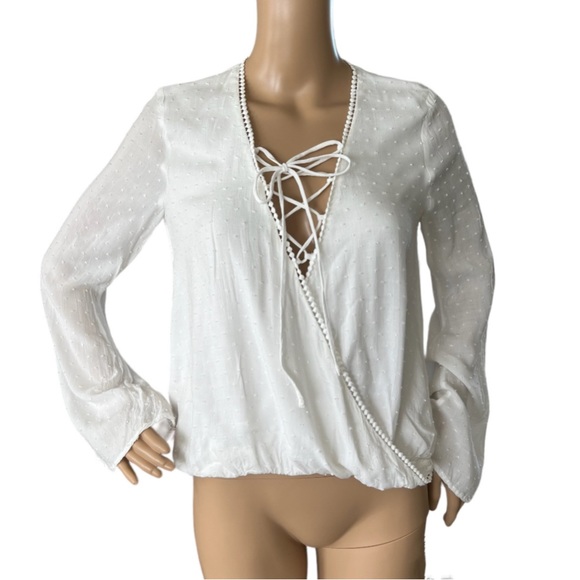 Funky Soul Swiss Dot Bell Sleeve Top main image 1